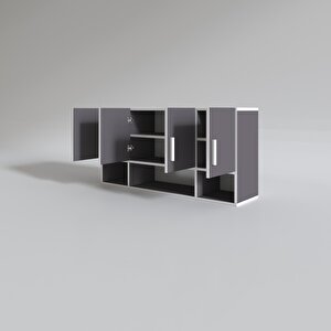 Hazır Mutfak Severus Gri 060*120*32 Mutfak Banyo Dolabı Kapaklı Raflı