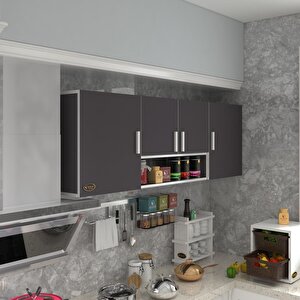 Hazır Mutfak Packey Gri 060*180*32 Mutfak Banyo Dolabı Kapaklı Raflı