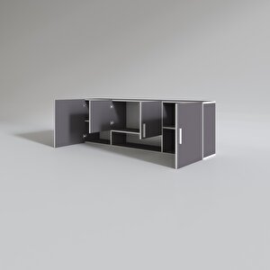 Hazır Mutfak Packey Gri 060*180*32 Mutfak Banyo Dolabı Kapaklı Raflı
