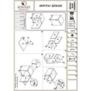 Kenzlife Ocak Dolabı Hoşseda Gri 85*60*56 Hazır Mutfak Klasik Set Üstü Ocak Için Arkalıksız