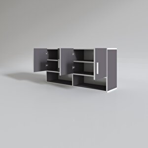 Hazır Mutfak Vesper Gri 060*120*32 Mutfak Banyo Dolabı Kapaklı Raflı