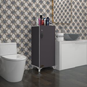 Kenzlife Mutfak Dolabı Zehra 088*030*032 Gri Kilitli Ayaklı Banyo Evrak Ofis Kitaplık Ayakkabılık Kiler