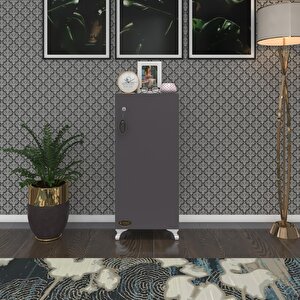 Kenzlife Mutfak Dolabı Zehra 088*030*032 Gri Kilitli Ayaklı Banyo Evrak Ofis Kitaplık Ayakkabılık Kiler