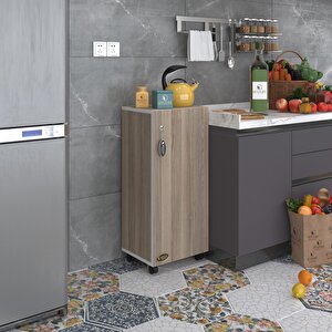 Kenzlife Mutfak Dolabı Zehra 088*030*032 Crd Kilitli Tekerlekli Banyo Evrak Ofis Kitaplık Ayakkabılık Kiler