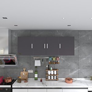 Kenzlife Hazır Mutfak Silvanus Gri 060*180*22 Mutfak Banyo Dolabı Kapaklı Raflı