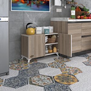 Kenzlife 2 Kapılı Dolap Rabia 048*070*032 Crd Kapaklı Ayaklı Banyo Mutfak Ofis Kitaplık Ayakkabılık Kiler