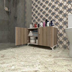 Kenzlife 2 Kapılı Dolap Rabia 048*070*032 Crd Kapaklı Ayaklı Banyo Mutfak Ofis Kitaplık Ayakkabılık Kiler