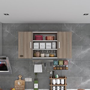 Kenzlife Hazır Mutfak Honnor22 Crd 060*120*22 Mutfak Banyo Dolabı Kapaklı Raflı