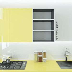 Kenzlife Mutfak Dolabı Itır 090.060.30 Gri 2 Raflı Kapaksız Ofis Banyo Kiler Evrak Kitaplık