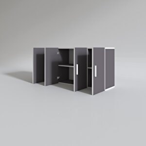 Hazır Mutfak Merlanda Gri 060*120*32 Mutfak Banyo Dolabı Kapaklı Raflı