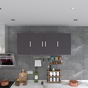 Kenzlife Hazır Mutfak Marina Gri 060*150*32 Mutfak Banyo Dolabı Kapaklı Raflı