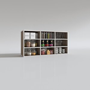 Kenzlife Hazır Mutfak Hortus22 Crd 060*120*22 Banyo Dolabı Raflı Kapaksız Arkalıklı