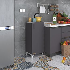 Mutfak Dolabı Mine 088*030*032 Gri Kapaklı Ayaklı Banyo Evrak Ofis Kitaplık Ayakkabılık Kiler