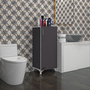 Kenzlife Mutfak Dolabı Mine 088*030*032 Gri Kapaklı Ayaklı Banyo Evrak Ofis Kitaplık Ayakkabılık Kiler