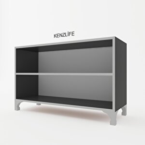 Kenzlife Kitaplık Tuğçe 048*090*020 Gri Ayaklı Mutfak Dolabı Banyo Ofis Ayakkabılık Kiler