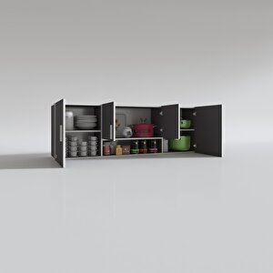 Hazır Mutfak Packey Gri 060*180*22 Mutfak Banyo Dolabı Kapaklı Raflı