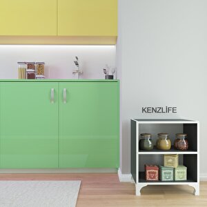Kitaplık Tuğçe 048*060*020 Gri Ayaklı Mutfak Dolabı Banyo Ofis Ayakkabılık Kiler