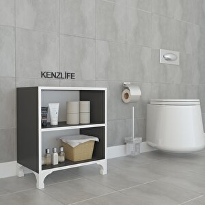 Kenzlife Kitaplık Tuğçe 048*060*020 Gri Ayaklı Mutfak Dolabı Banyo Ofis Ayakkabılık Kiler