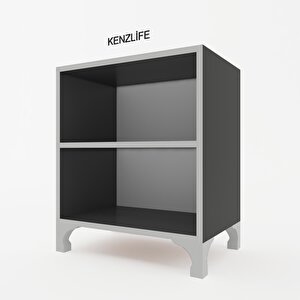 Kenzlife Kitaplık Tuğçe 048*060*020 Gri Ayaklı Mutfak Dolabı Banyo Ofis Ayakkabılık Kiler