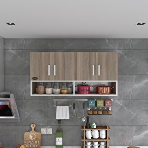 Kenzlife Hazır Mutfak Vesper Crd 060*120*32 Mutfak Banyo Dolabı Kapaklı Raflı