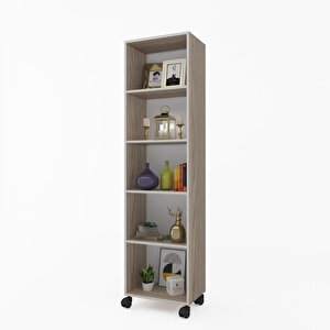 Kitaplık Beril 188*040*020 Crd Tekerlekli Mutfak Dolabı Banyo Ofis Ayakkabılık Kiler