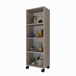 Kitaplık Beril 128*060*020 Crd Tekerlekli Mutfak Dolabı Banyo Ofis Ayakkabılık Kiler