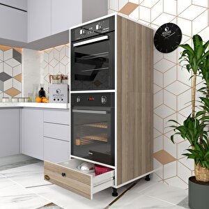 Fırın Dolabı Naime Crd 145*60*56 Mutfak Çekmeceli Ayaklı Banyo Kiler Ofis