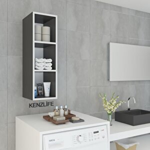 Kenzlife Mutfak Dolabı Itır 090.030.30 Gri 2 Raflı Kapaksız Ofis Banyo Kiler Evrak Kitaplık