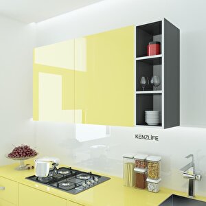 Kenzlife Mutfak Dolabı Itır 090.030.30 Gri 2 Raflı Kapaksız Ofis Banyo Kiler Evrak Kitaplık