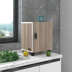 Kenzlife Mutfak Dolabı Zehra 068*030*032 Crd Kilitli Tekerlekli Banyo Evrak Ofis Kitaplık Ayakkabılık Kiler