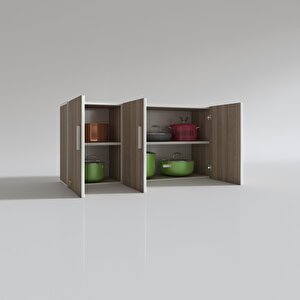 Kenzlife Hazır Mutfak Canna32 Crd 060*120*32 Mutfak Banyo Dolabı Kapaklı Raflı