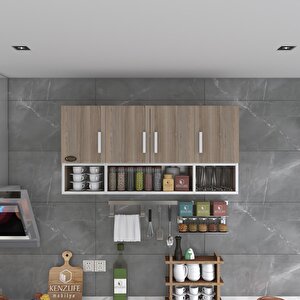 Hazır Mutfak Severus Cordoba 060x120x22 Mutfak Banyo Dolabı Kapaklı Raflı