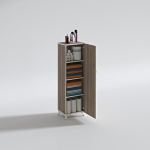 Kenzlife Mutfak Dolabı Zehra 128*030*032 Crd Kilitli Ayaklı Banyo Evrak Ofis Kitaplık Ayakkabılık Kiler