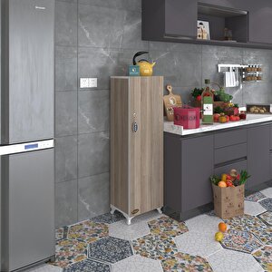 Kenzlife Mutfak Dolabı Zehra 128*030*032 Crd Kilitli Ayaklı Banyo Evrak Ofis Kitaplık Ayakkabılık Kiler