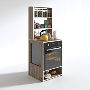 Ankastre Fırın Dolabı Ismihan Crd 165*60*56 Mutfak Raflı