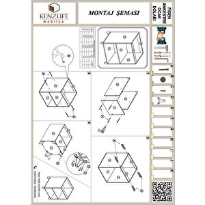 Kenzlife Ocak Dolabı Figen Crd 85*60*57 Mutfak Modül Mini Fırın  Ankastre Ocak Için
