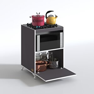 Ocak Dolabı Demi Gri 85*60*57 Mutfak Modül Mini Fırın  Ankastre Ocak Için
