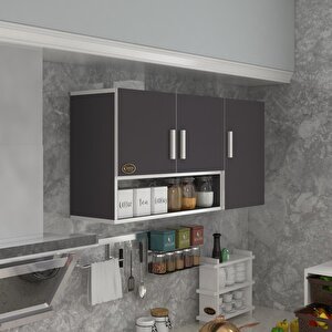 Hazır Mutfak Mirena32 Gri 060*120*32 Mutfak Banyo Dolabı Kapaklı Raflı