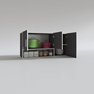 Hazır Mutfak Mirena32 Gri 060*120*32 Mutfak Banyo Dolabı Kapaklı Raflı