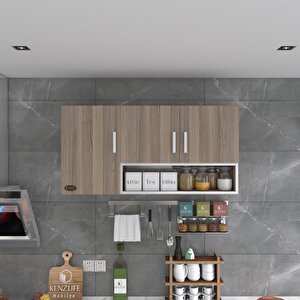 Kenzlife Hazır Mutfak Mirandus22 Crd 060*120*22 Mutfak Banyo Dolabı Kapaklı Raflı