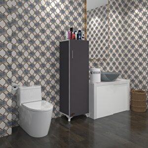 Kenzlife Mutfak Dolabı Mine 128*030*032 Gri Kapaklı Ayaklı Banyo Evrak Ofis Kitaplık Ayakkabılık Kiler