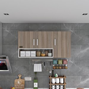 Kenzlife Hazır Mutfak Mirena22 Crd 060*120*22 Mutfak Banyo Dolabı Kapaklı Raflı