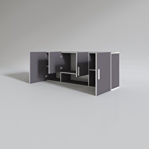 Hazır Mutfak Floro22 Gri 060*150*22 Mutfak Banyo Dolabı Kapaklı Raflı