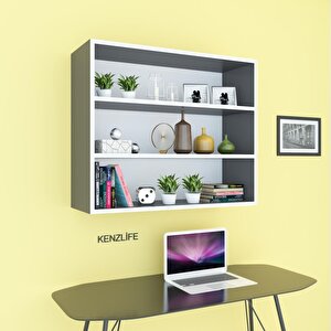 Mutfak Dolabı Itır 090.090.30 Gri 2 Raflı Kapaksız Ofis Banyo Kiler Evrak Kitaplık