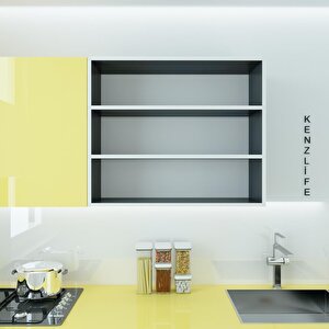 Kenzlife Mutfak Dolabı Itır 090.090.30 Gri 2 Raflı Kapaksız Ofis Banyo Kiler Evrak Kitaplık