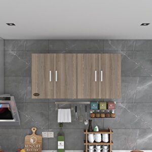 Kenzlife Hazır Mutfak Merta Crd 060*120*22 Mutfak Banyo Dolabı Kapaklı Raflı