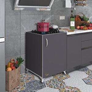 Ocak Dolabı Kamuran Gri 85*60*56 Hazır Mutfak Ankastre Gömme Ocak Için Arkalıksız