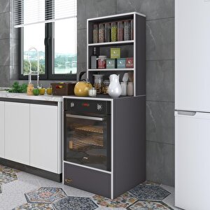 Ankastre Fırın Dolabı Esmacan Gri 165*60*56 Mutfak Eko Düz