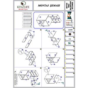 Kenzlife Ankastre Fırın Dolabı Esmacan Gri 165*60*56 Mutfak Eko Düz