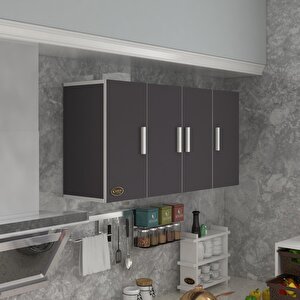 Hazır Mutfak Merlanda Gri 060*120*22 Mutfak Banyo Dolabı Kapaklı Raflı